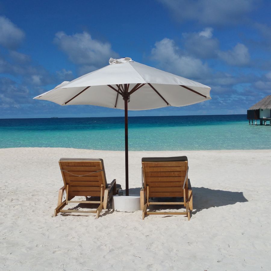two chairs on a beach