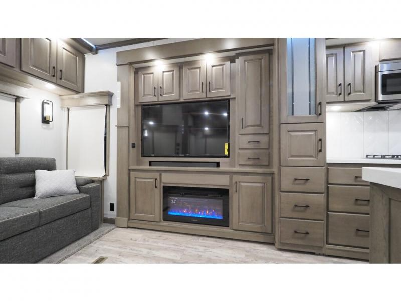 Entertainment center in the DRV Luxury Suites Mobiles Suites