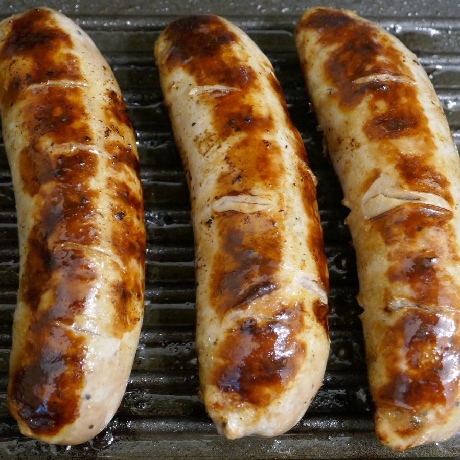 Bratwurst fresh off the grill
